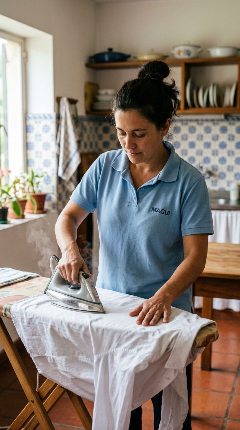 Empleada doméstica de MAGUI ordenando una casa