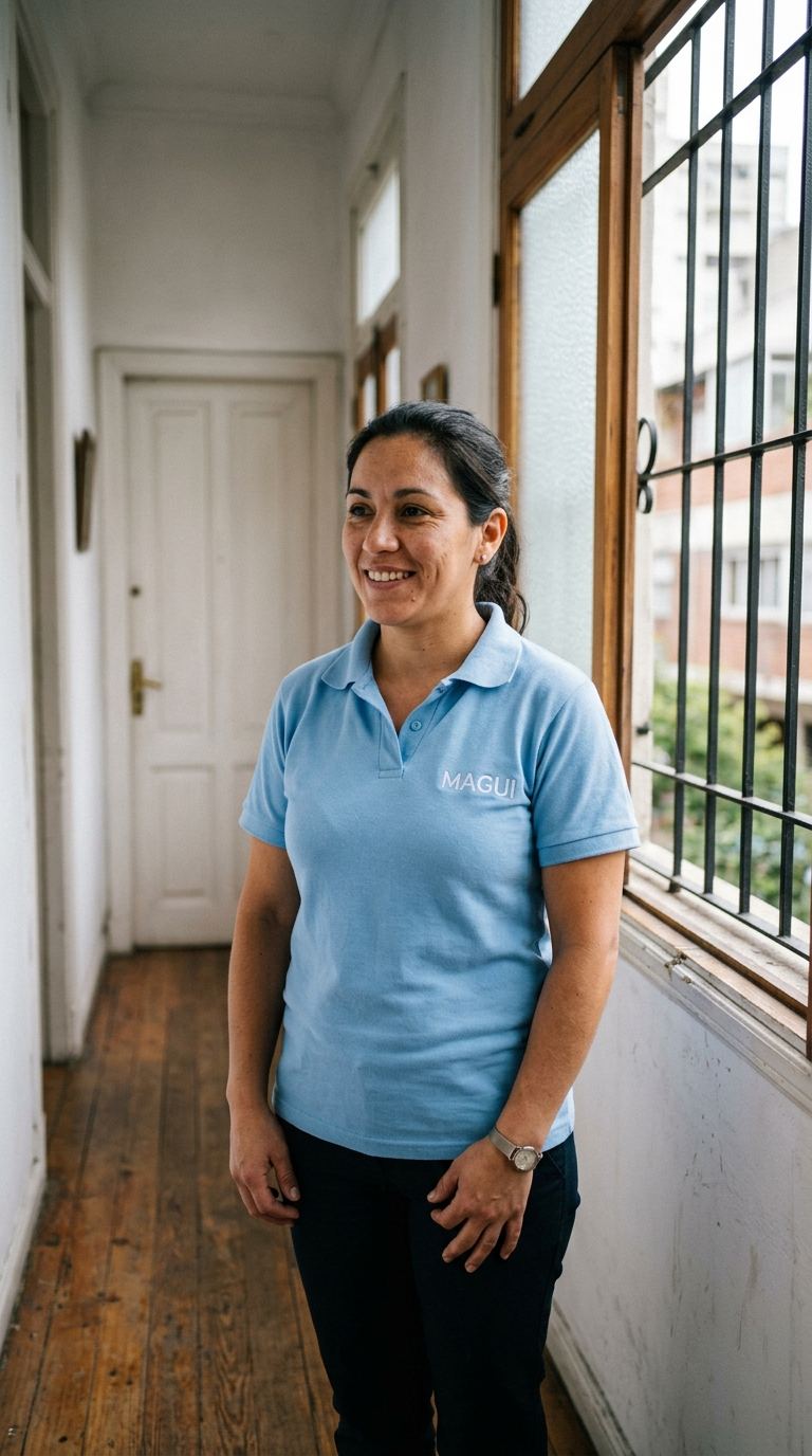 Candidata de MAGUI en su lugar de trabajo